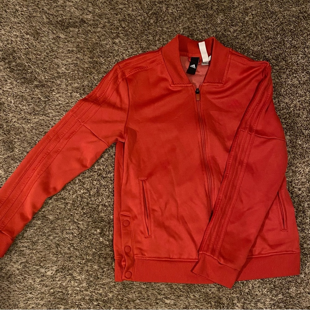 Red adidas athletic jacket